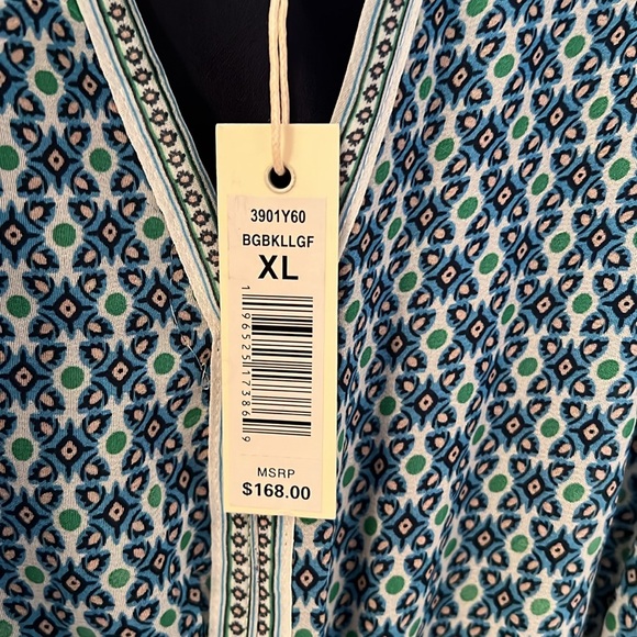 Max Studio Maxi Dress V-neck short sleeves tiered NWT XL - Picture 4 of 10